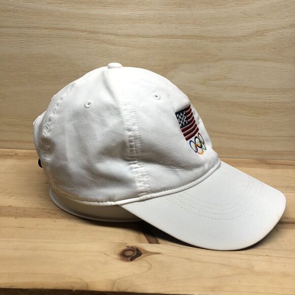 Nike United States Olympic Team Hat Cap USA White DriFit OSFM Flag Rings - Picture 3 of 9